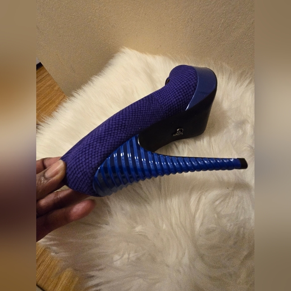 Rachel Rachel Roy Women's Purple & Blue Textured Heels Shoes size 9 1/2 M - Picture 4 of 16